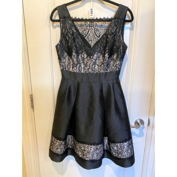 Theia Modern Romance Black Lace Cocktail Dress $750 - Picture 6 of 8